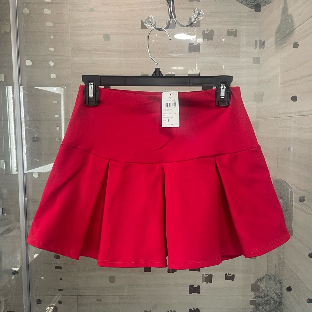 Windsor Red Skater Mini Skort Pleated Casual